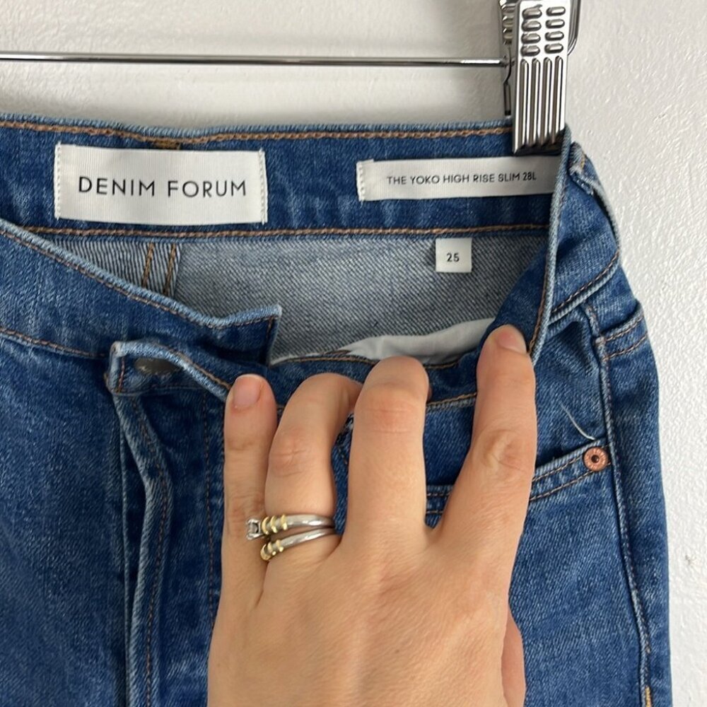 Denim Forum The Yoko High Rise Slim Button-Fly Jean - Picture 6 of 8